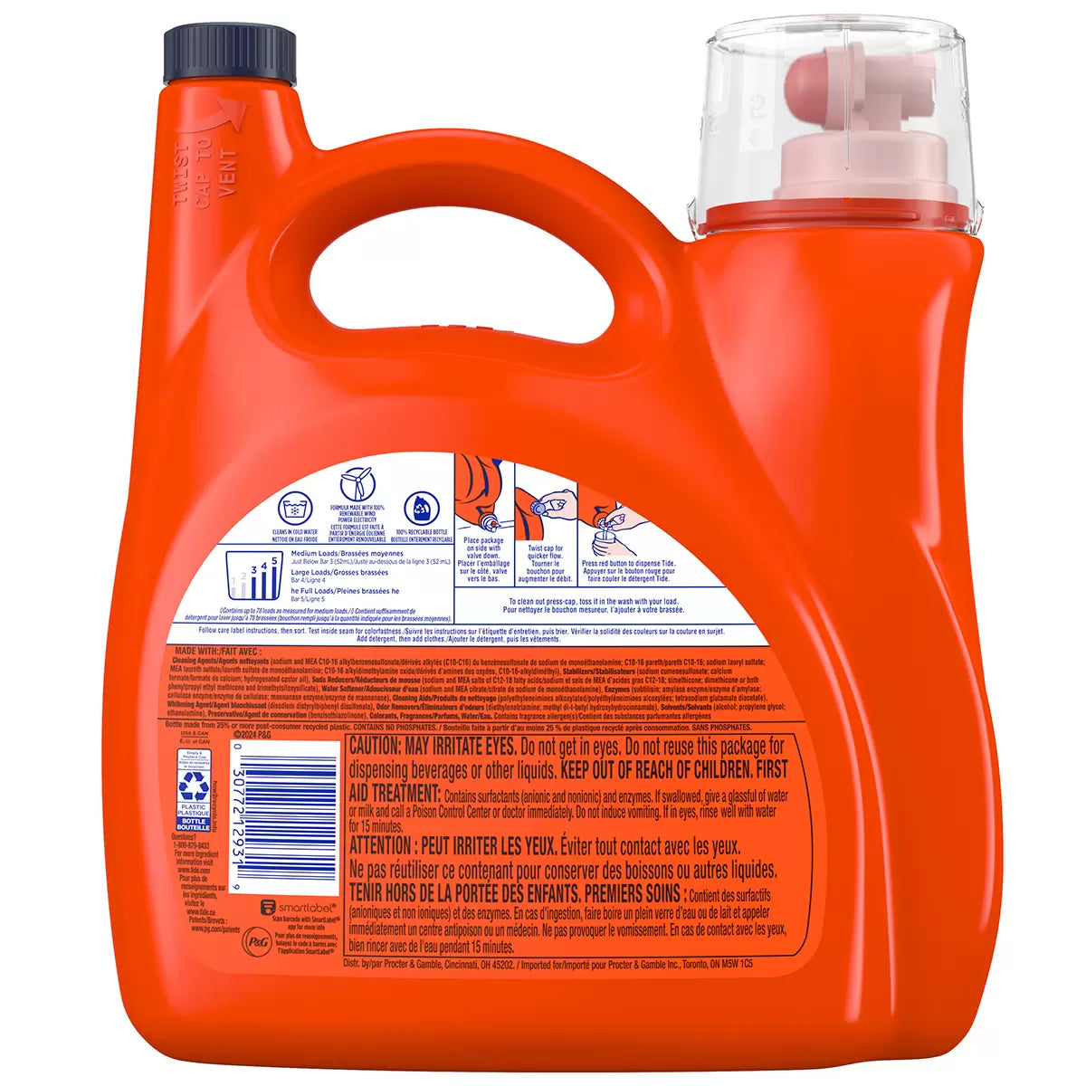 Tide 4.08L Oxi Advanced Power Liquid Laundry Detergent Heavy-Duty Stain Removal