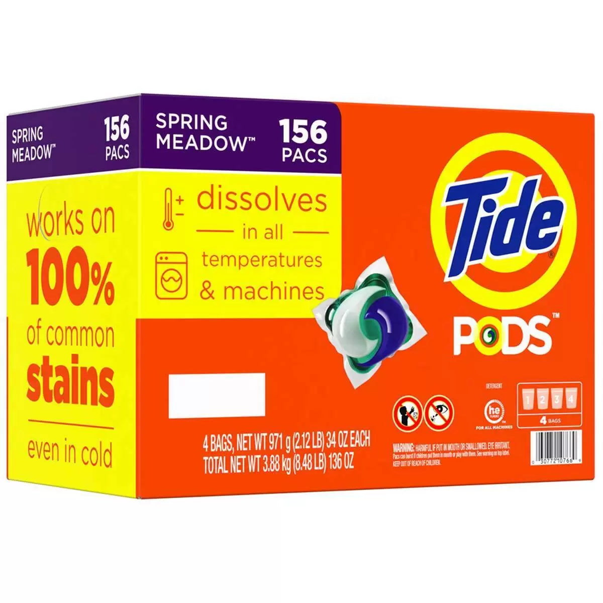 Tide PODS Mega Pack 156 Count Spring Meadow Scent 3-in-1 Cleaning Power