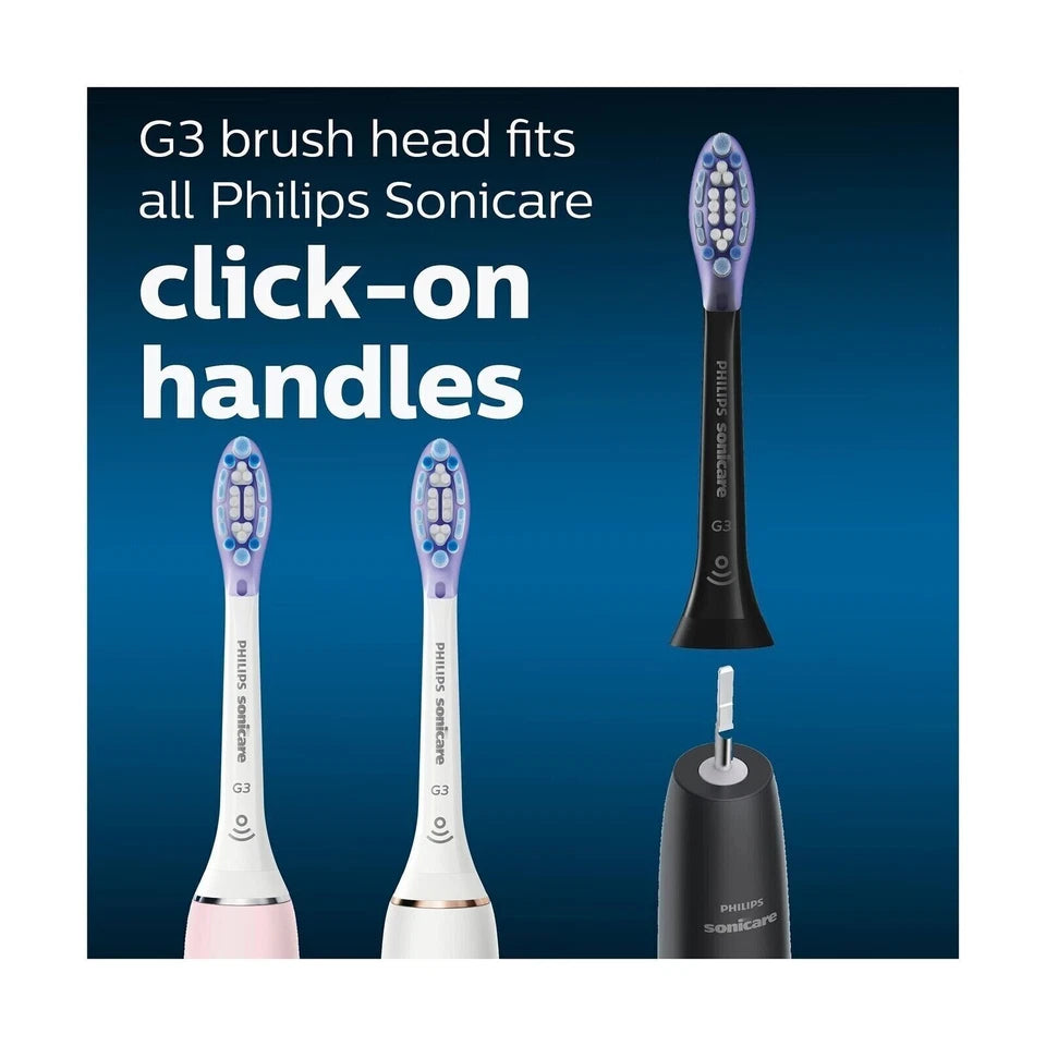 Philips Sonicare Compatible G3 Premium Gum Care Brush Heads 4-Pack Black