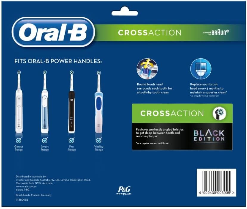 Oral-B CrossAction Electric Toothbrush Refills 8 Black Brush Heads