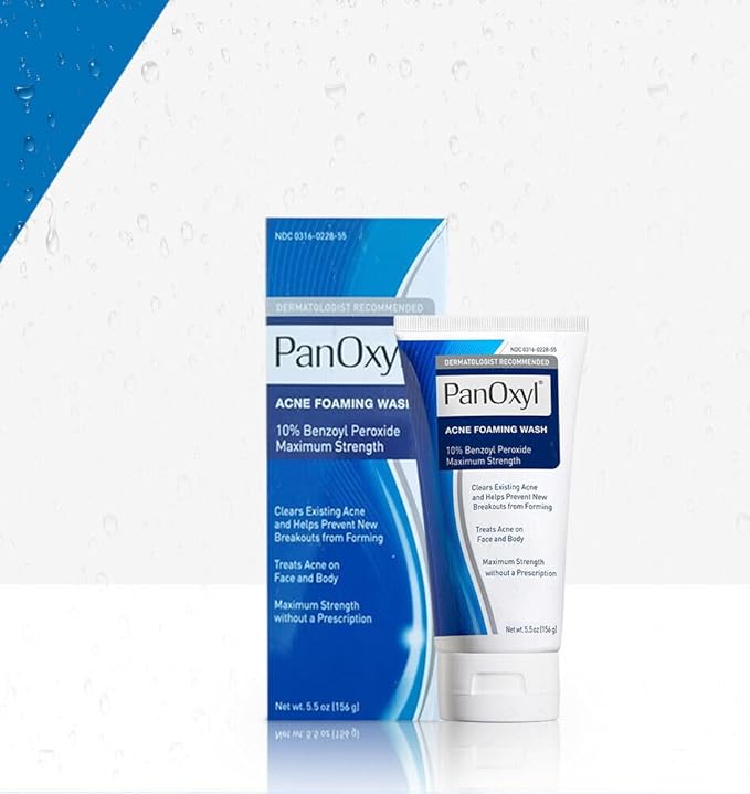 PanOxyl 10% Benzoyl Peroxide Acne Cleanser 5.5 oz 156 g Foaming Wash