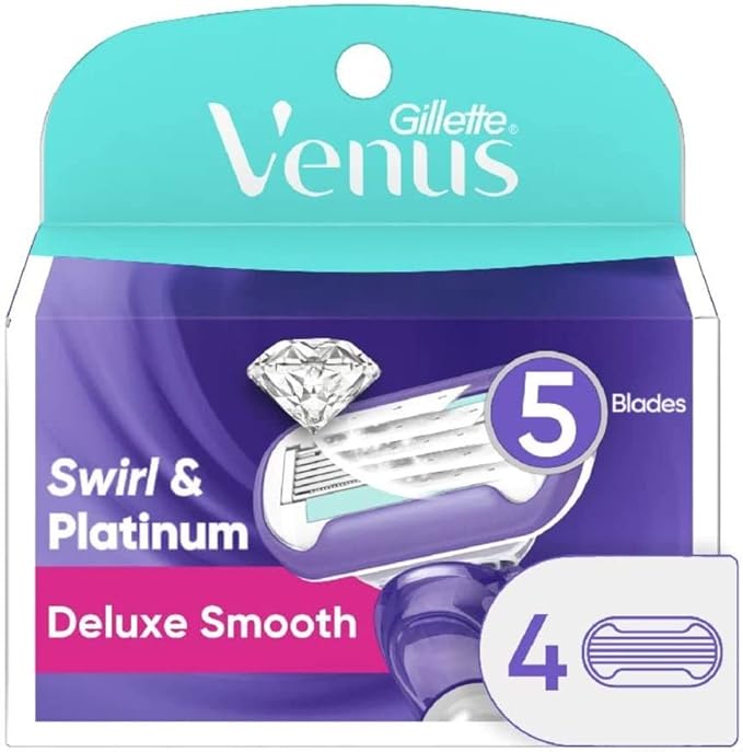 Gillette Venus Deluxe Razor Refills Smooth Swirl 4x Blades for Women