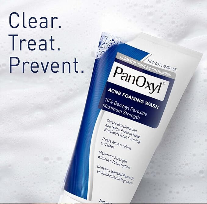 PanOxyl 10% Benzoyl Peroxide Acne Cleanser 5.5 oz 156 g Foaming Wash