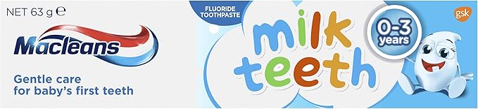 3x Macleans Baby Toothpaste 63g – Milk Teeth Fluoride for Ages 0–3