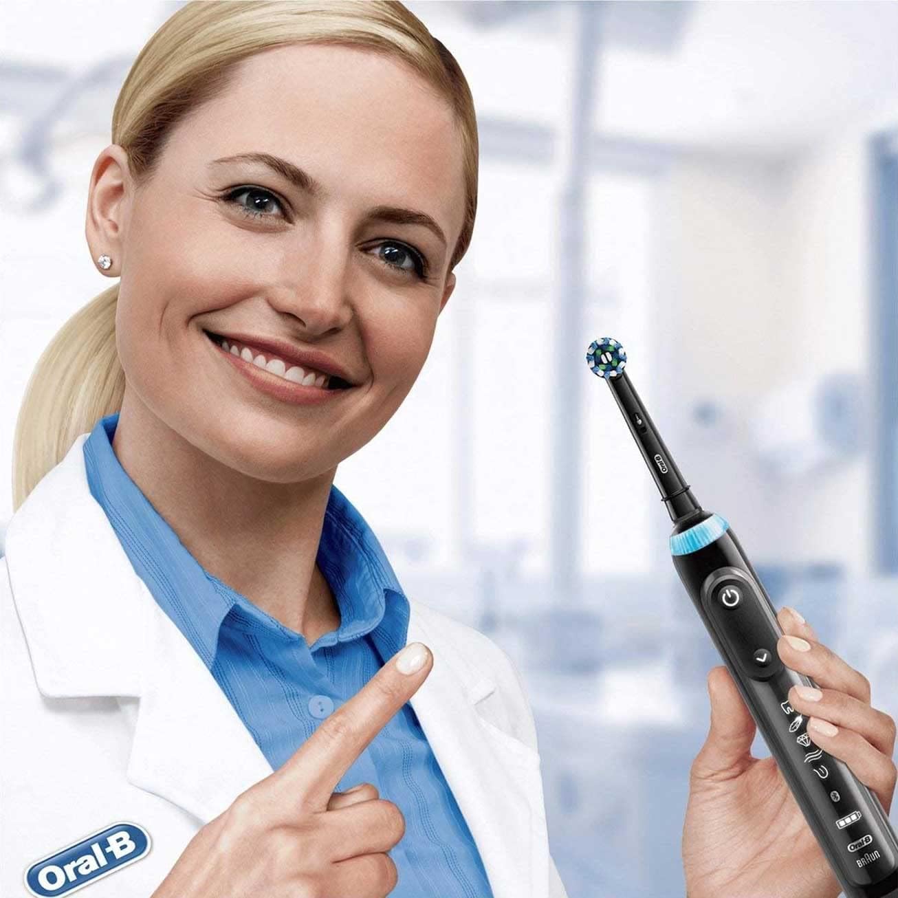 Oral-B CrossAction Toothbrush Heads Black Refill Pack 4 Count
