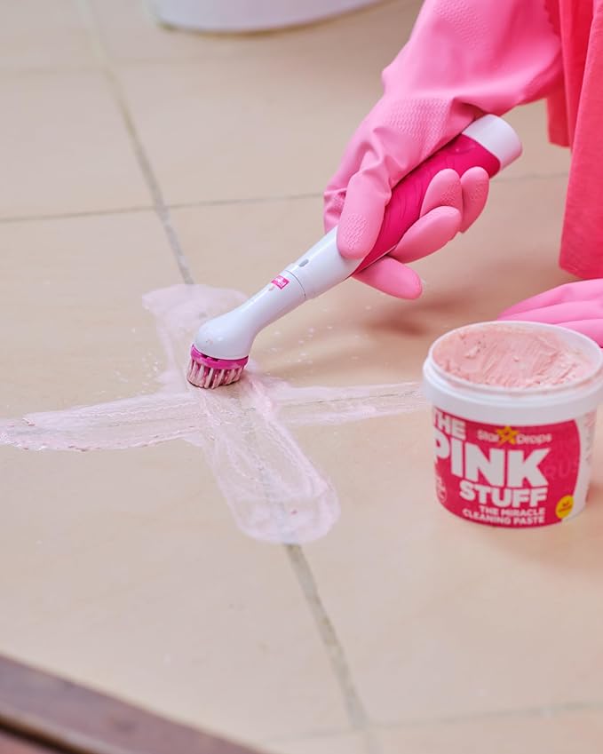 The Pink Stuff Electric Scrubber Kit Multiple Heads for Miracle Paste Cleaning
