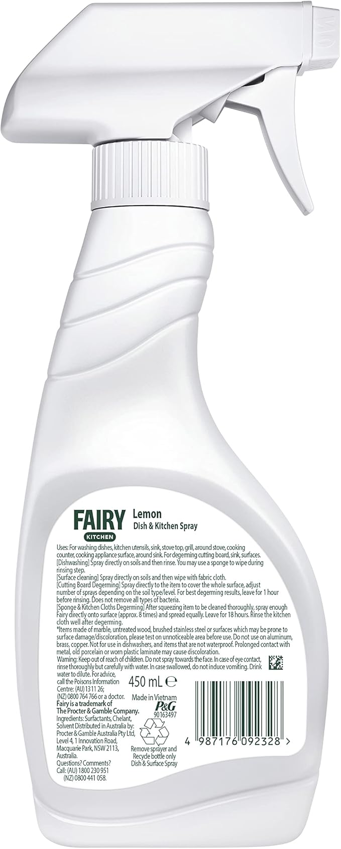 Fairy Lemon Kitchen Spray Bundle 4-Pack for Dishes & Surfaces 450mL Each