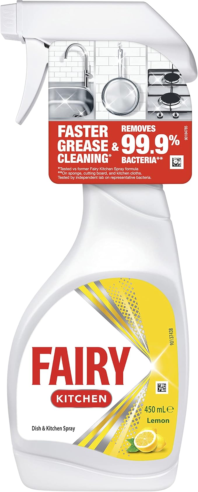 Fairy Lemon Kitchen Spray Bundle 4-Pack for Dishes & Surfaces 450mL Each