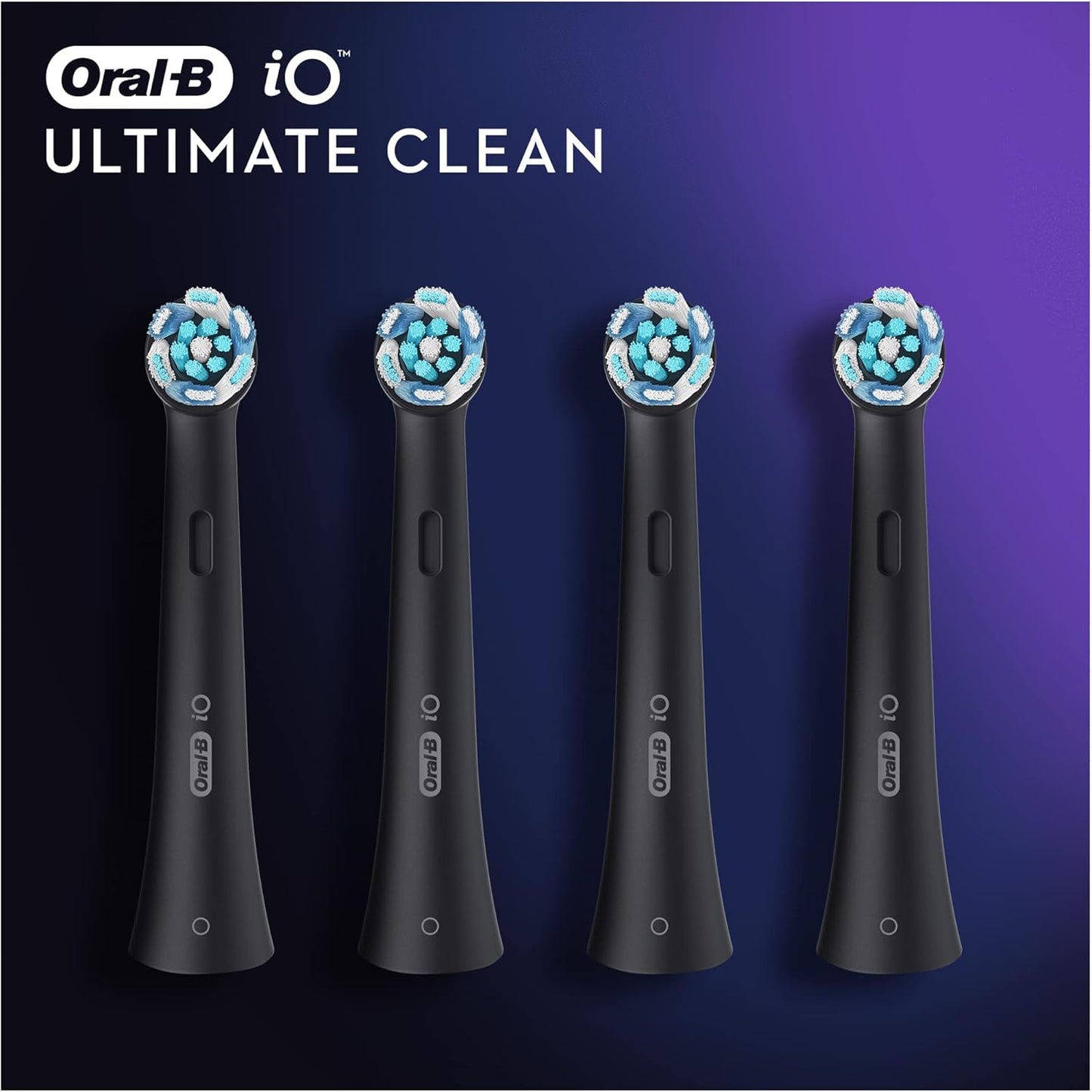 Oral-B iO Ultimate Clean Toothbrush Heads 4 Pack Black Refills