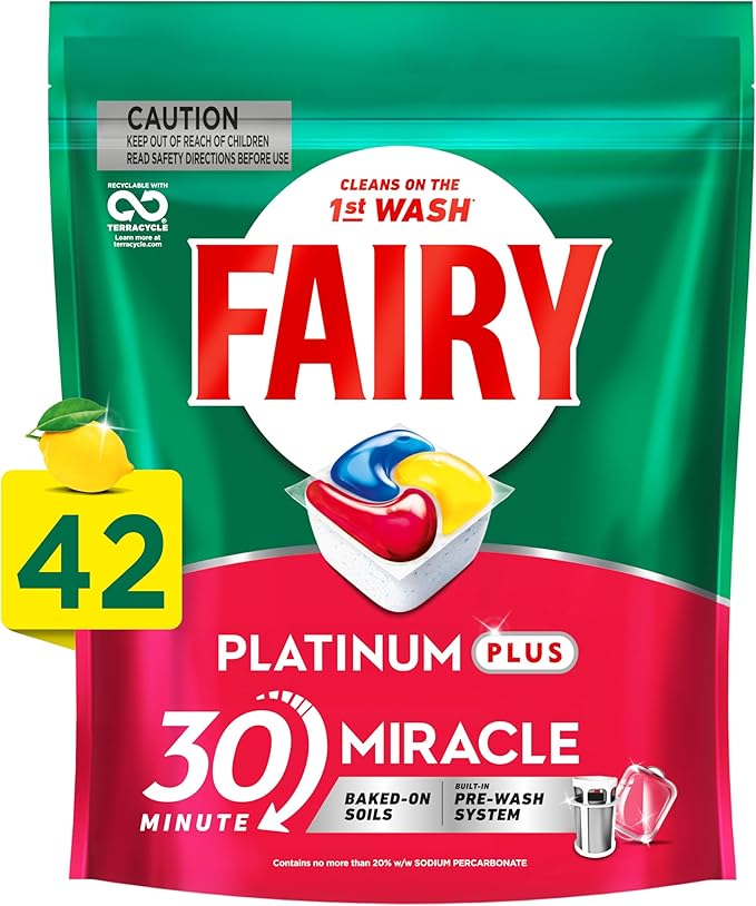 Fairy Platinum Plus Dishwasher Tablets Bulk Pack 168 Tablets 42 Tablets x 4 Packs