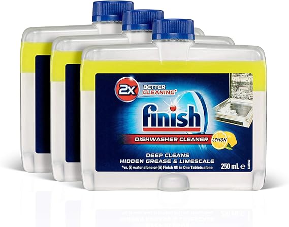 Finish Dishwasher Cleaner Lemon Sparkle 3-Pack for Limescale & Grease Removal