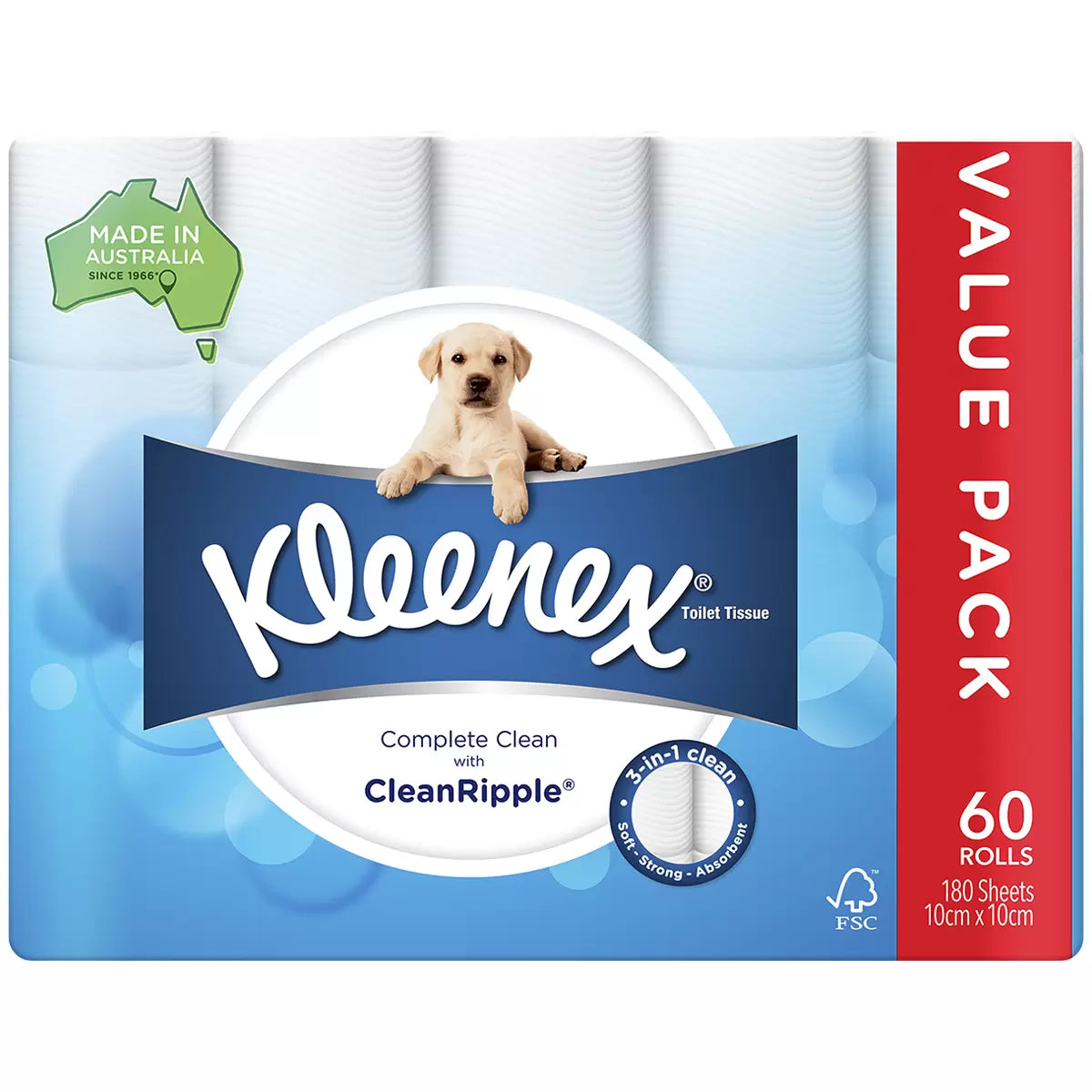 Kleenex Toilet Tissue 60 Roll Mega Pack 180 Sheets per Roll Everyday Comfort