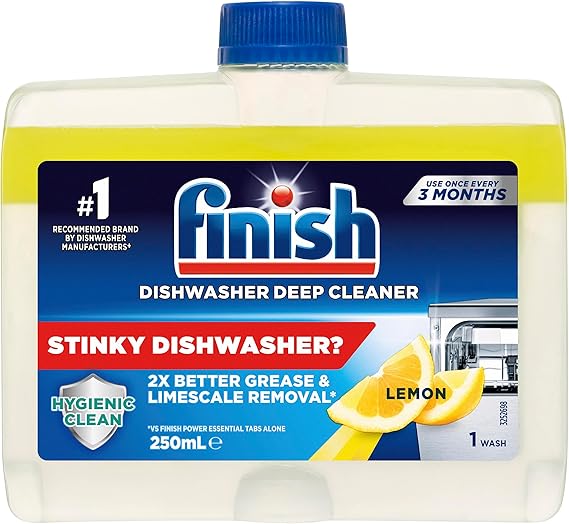 Finish Dishwasher Cleaner Removes Limescale & Grease Lemon Sparkle 250ml