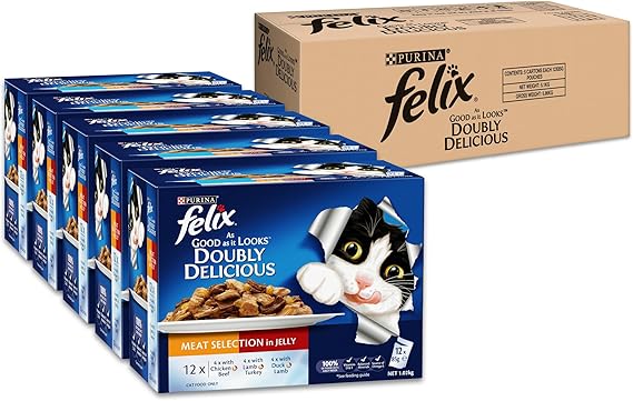 FELIX “As Good As It Looks” Adult Cat Food 60 × 85 g Meat Selection