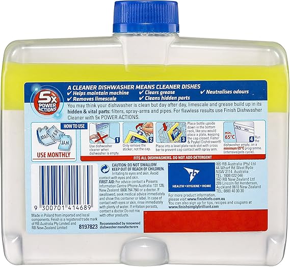Finish Dishwasher Cleaner Lemon Sparkle 3-Pack for Limescale & Grease Removal