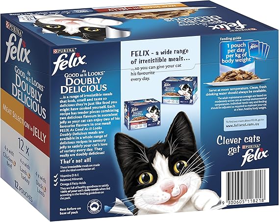 FELIX “As Good As It Looks” Adult Cat Food 60 × 85 g Meat Selection