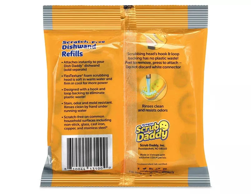 Scrub Daddy Yellow Dishwand Replacement Sponges 2 Pack