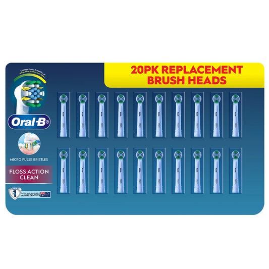 Oral-B Floss Action Deep Clean Brush Head Refills 20-Pack
