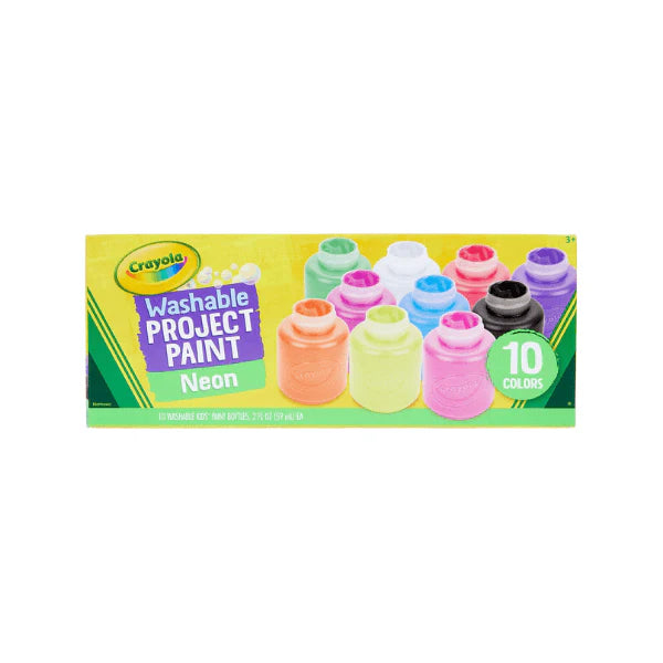 Crayola 10pc Washable Neon Paint Set Safe for Kids Perfect for Arts & Crafts