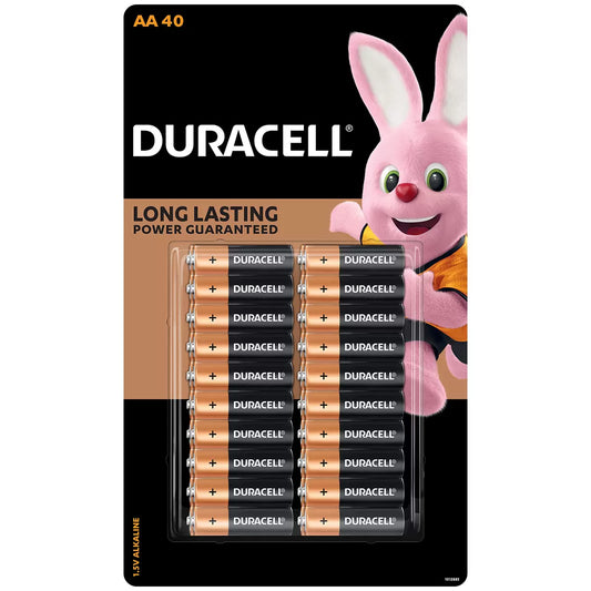 Duracell AA 1.5V Alkaline Batteries Bulk Pack of 40