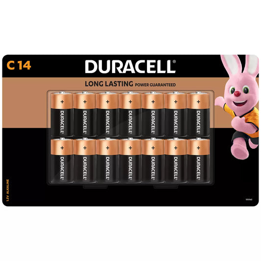 Duracell C Alkaline Batteries Long-Lasting Power Value 14 Pack
