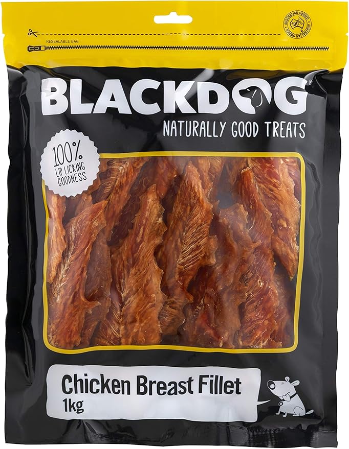 2x Blackdog Chicken Breast Dog Treats 1KG Premium Natural Snacks