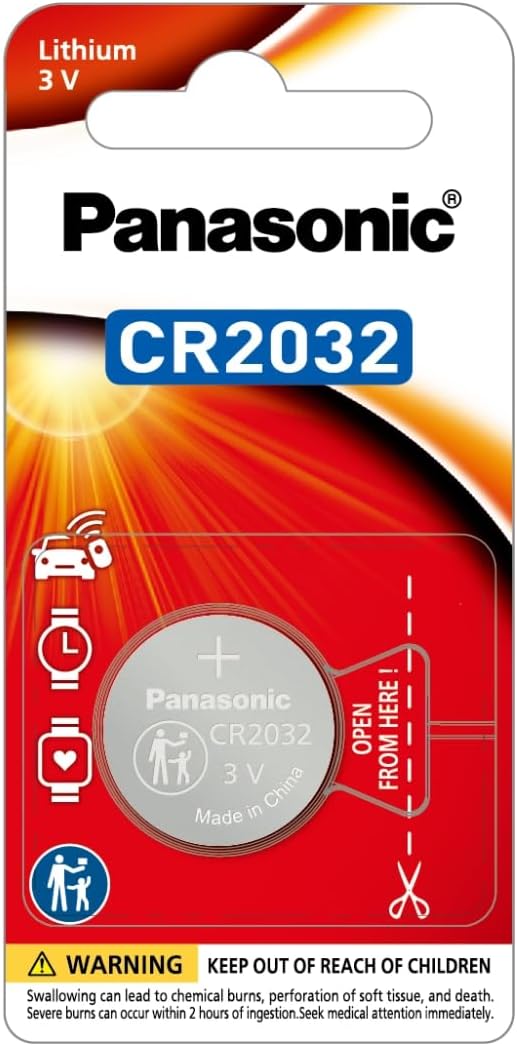 Panasonic Lithium Coin Battery CR2032 3V Pack of 1