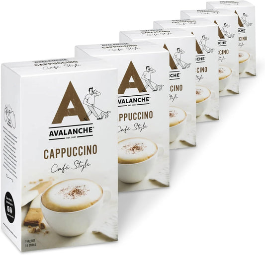 Avalanche Coffee Sticks Cappuccino Cafe Style 60 Pack of 6