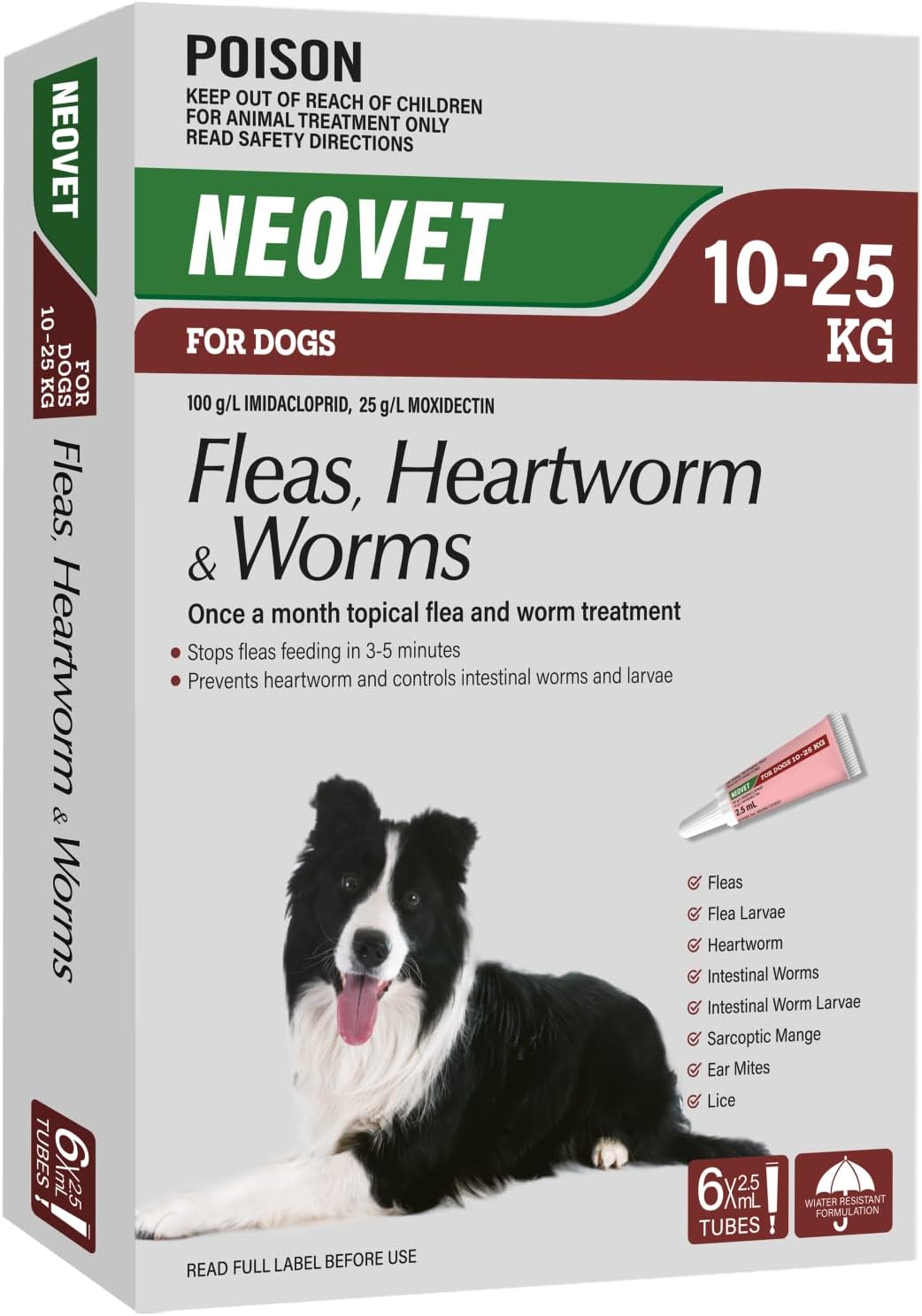 NEOVET FOR DOGS Flea & Worm Treatment (10 - 25KG) 6 PACK