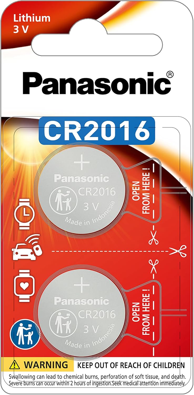 Panasonic CR2016 3V Coin Lithium Battery Pack of 2