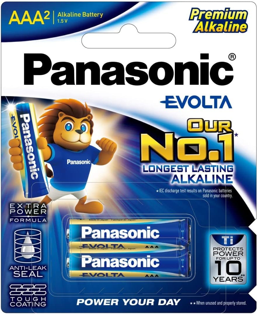 Panasonic Alkaline Batteries Evolta AAA Premium Pack of 2