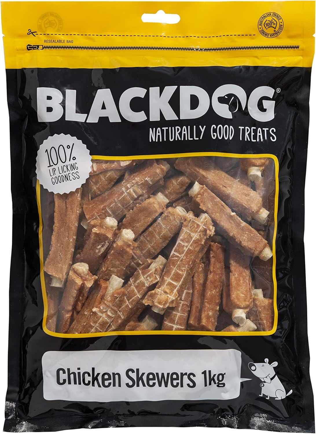 BLACKDOG Adult Dogs Chicken Skewers 1kg Tasty Treats