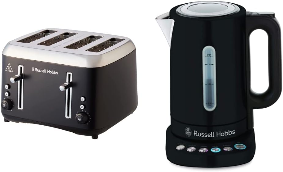 Russell Hobbs Russell Hobbs RHT514BLK Addison 4 Slice Toaster and Digital Kettle Matte Black RHT514BLK Addison 4 Slice Toaster and Digital