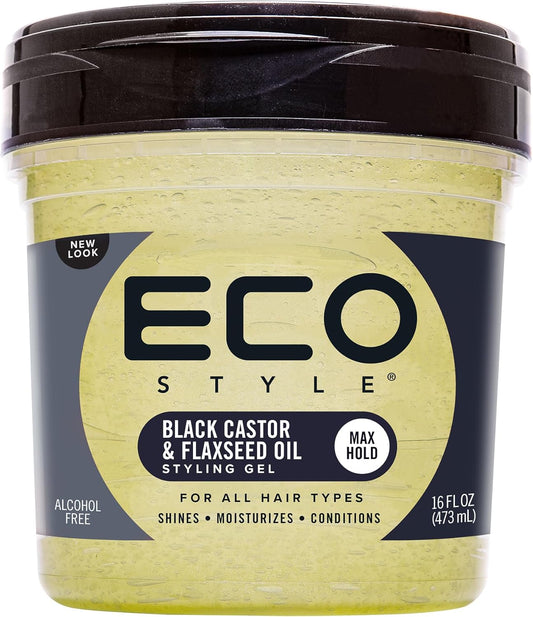 473 ml Styling Gel  Eco Style Black Castor and Flaxseed Oil