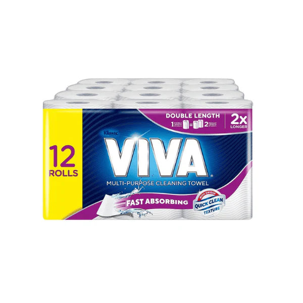 12 Pack VIVA Double Length Paper Towels