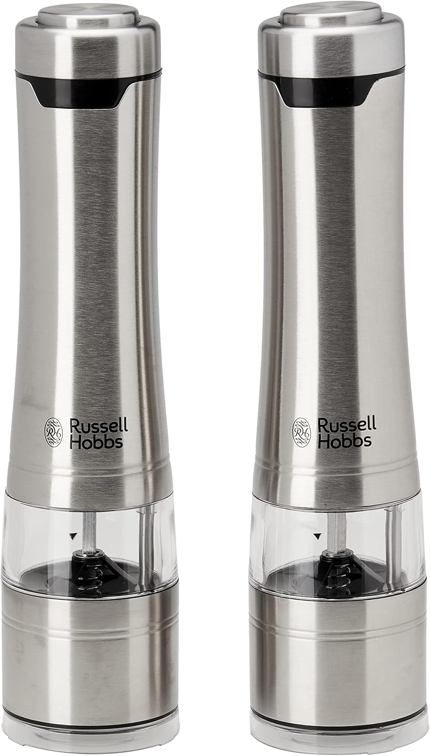 Russell Hobbs Electric Grinders Silver RHPK4000 Salt And Pepper Mills