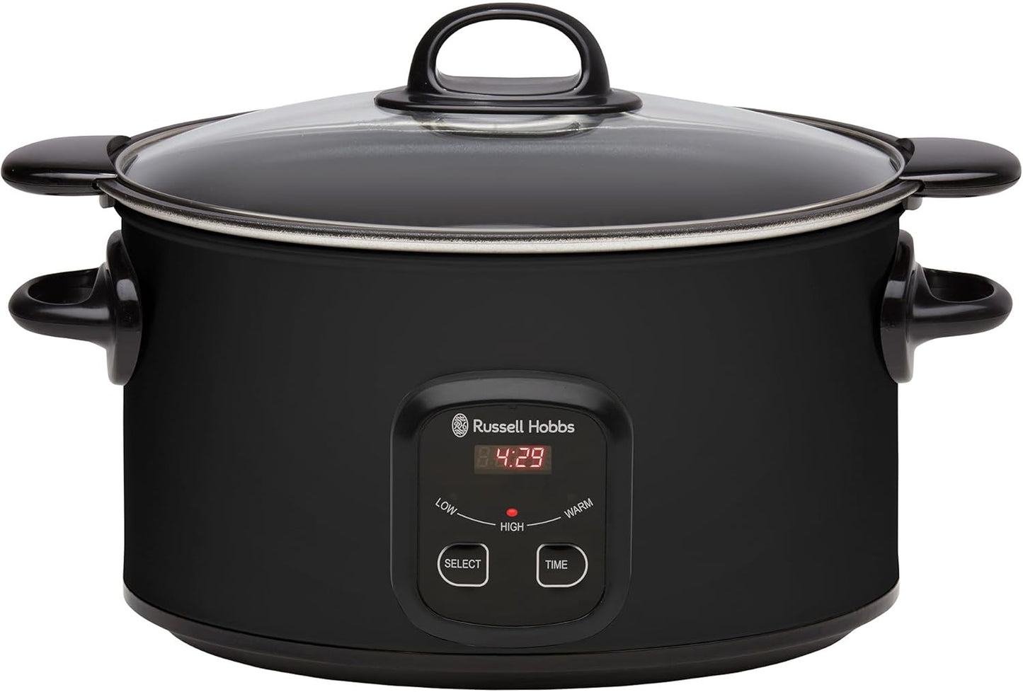 Russell Hobbs Matte Black 6L  Slow Cooker RHSC650BLK 3 Heat Settings