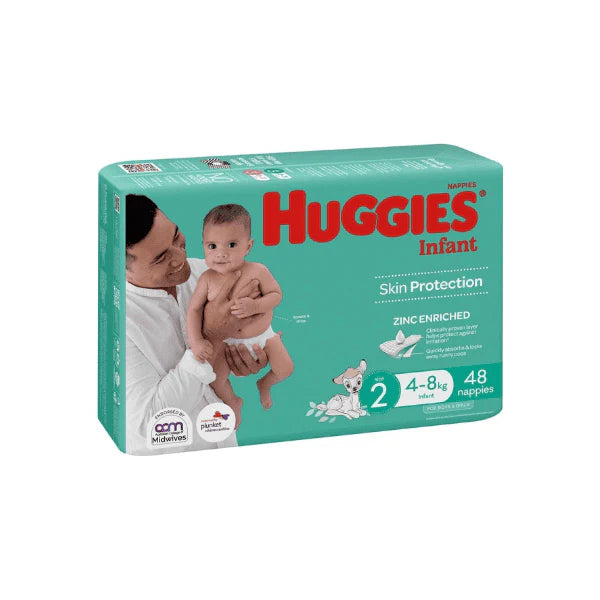 Pack of 48 Huggies Ultra Dry Infant Nappies for 4-8kg