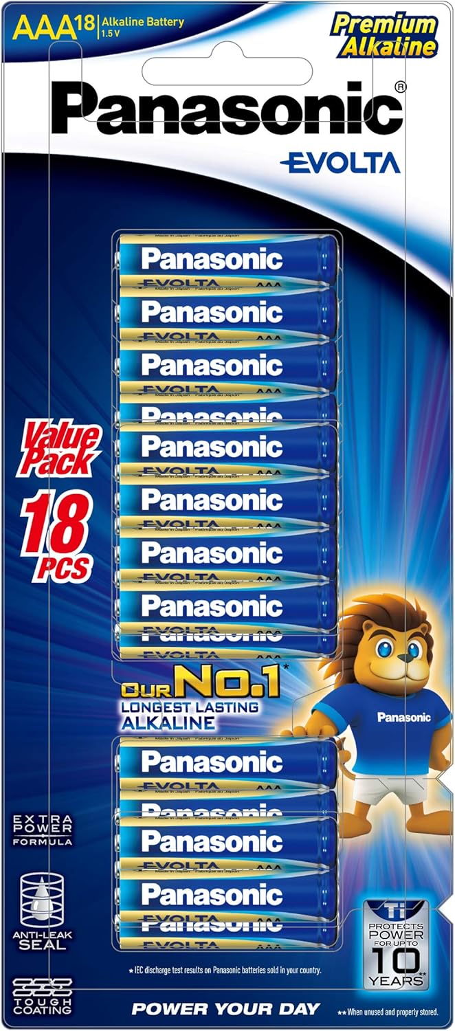 Panasonic Alkaline Batteries Evolta AAA Premium Pack Of 18