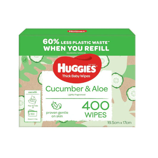 Huggies 400 Count Cucumber and Aloe Thick Baby Wipes