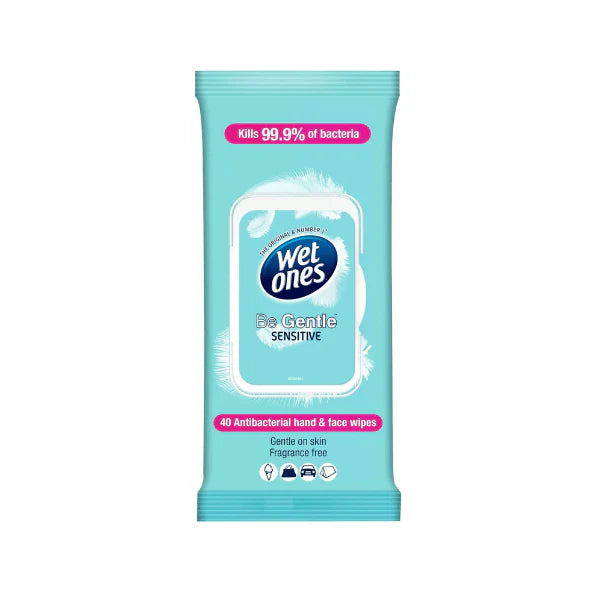 40 Wipes Wet Ones Be Gentle Sensitive Antibacterial Wipes Fragrance and Paraben Free