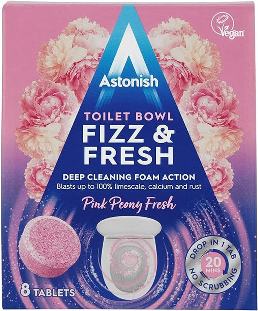 Astonish Pink Fizz and Peony Toilet Bowl Tablets( 8 Piece)