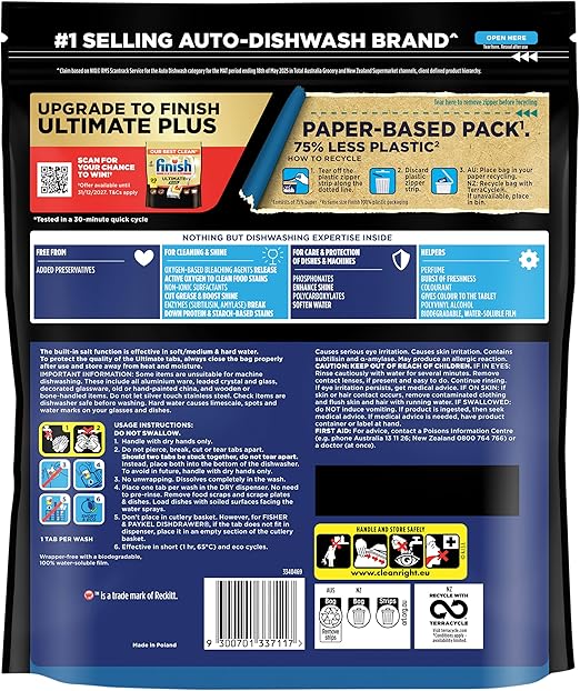 3x Finish Ultimate Lemon Dishwasher Tablets Value Bundle 168 Tablets