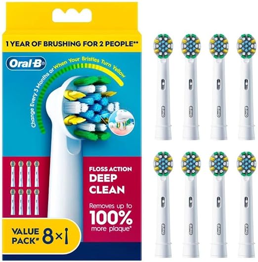 2x Oral-B Floss Action Brush Heads  Deep Clean Replacement Heads 8 Pack