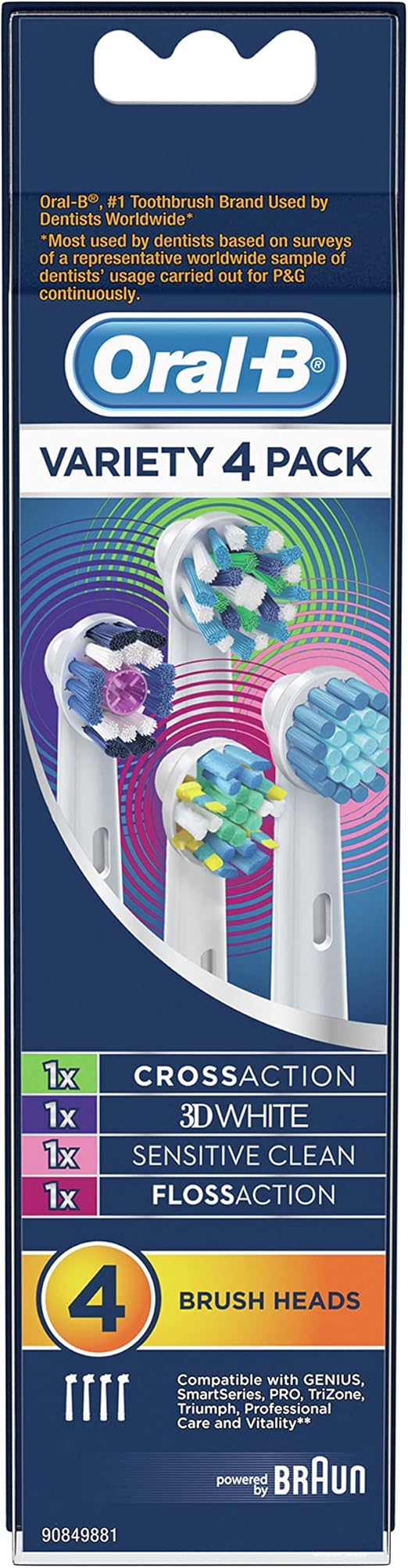 3x Oral-B Genuine Variety Clean Electric Toothbrush Replacement Heads 4 Pack