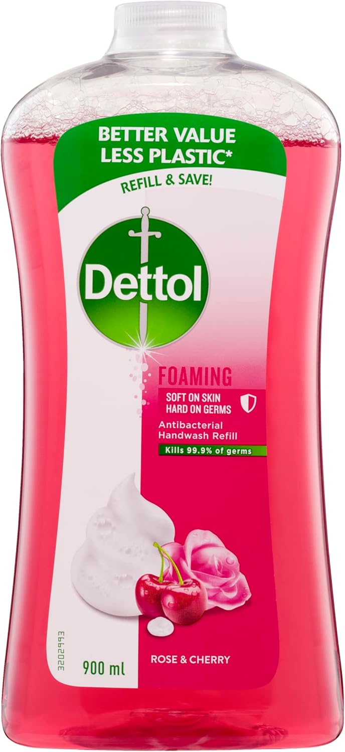 Rose & Cherry 3 x Dettol Antibacterial Foam Hand Wash Refill  900ml