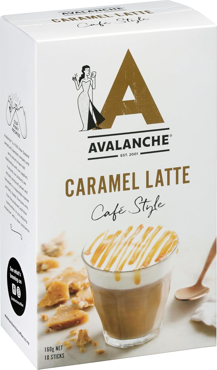 Avalanche Coffee Sticks Caramel Latte Cafe Style 60 Pack of 6