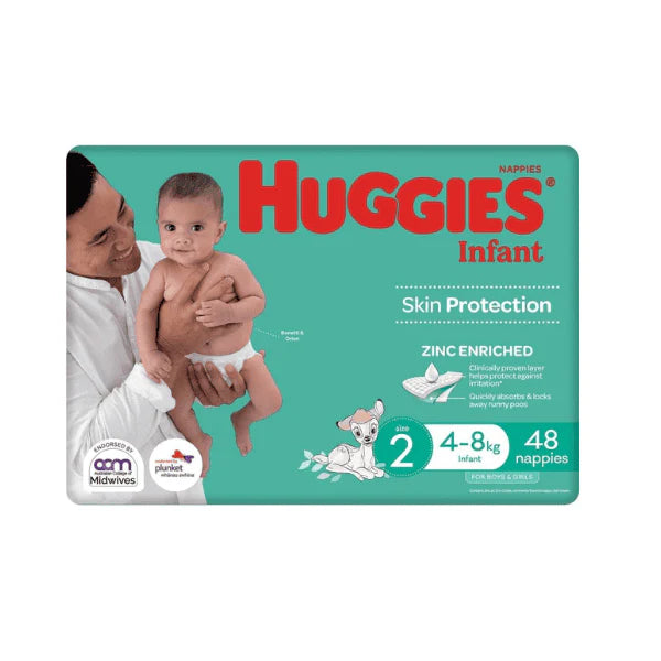 Pack of 48 Huggies Ultra Dry Infant Nappies for 4-8kg