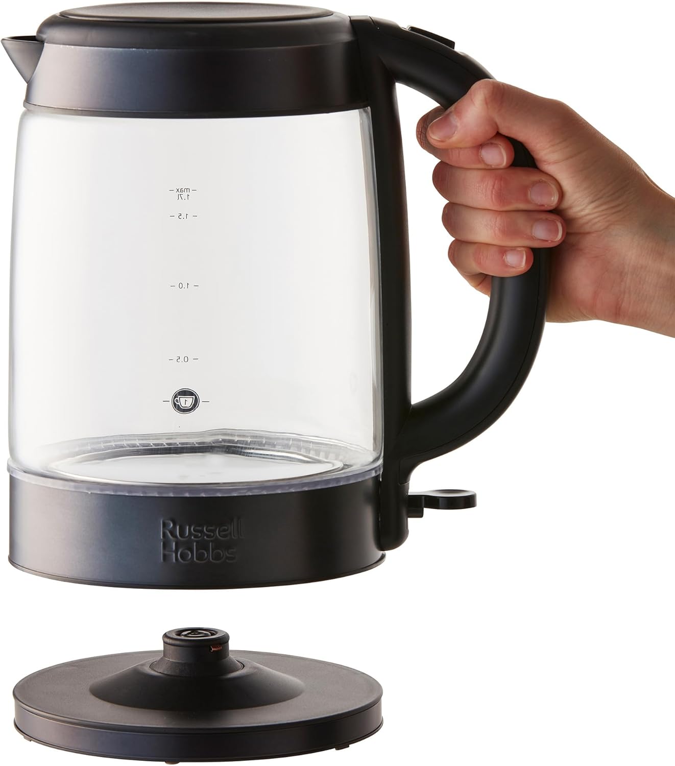 Russell Hobbs Capacity Matte Black Brooklyn Glass Kettle RHK172BCH 1.7 L