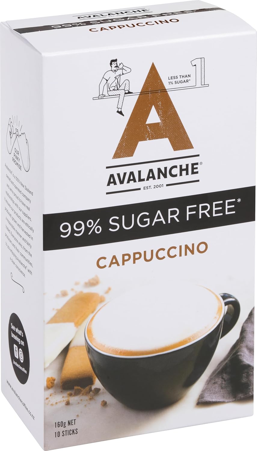 Avalanche Coffee Sticks 160 g 99% Sugar Free Cappuccino 10